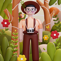 Meu projeto do curso: Cinema 4D: dê vida a uma ilustração pop em 3D Ein Projekt aus dem Bereich Traditionelle Illustration, 3D, Digitale Illustration und 3-D-Modellierung von Jhassy Bispo - 06.04.2022