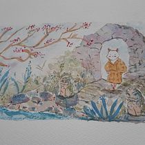 Mon projet du cours : Illustration à l’aquarelle dans le style japonais. Ilustração tradicional, Desenho, e Pintura em aquarela projeto de Eve Rodolfi - 20.04.2022