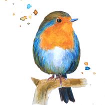 My project for course: Artistic Watercolor Techniques for Illustrating Birds. Traditional illustration, Watercolor Painting, Realistic Drawing, and Naturalistic Illustration project by Sofia Janine - 04.20.2022