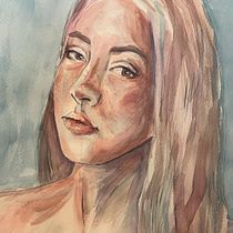 Mijn project van de cursus: Artistiek portretteren met aquarel. Fine Arts, Painting, Watercolor Painting, and Portrait Drawing project by laura_doornink - 04.20.2022