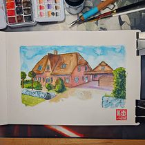 Mein Kursprojekt: Architektonische Zeichnung mit Aquarell und Tinte. Sketching, Drawing, Watercolor Painting, Architectural Illustration, Sketchbook & Ink Illustration project by Jens Landefeld - 04.21.2022