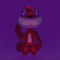 Red & Neon Wolfs! Kawaii Style. Een project van Traditionele illustratie, Ontwerp van personages, Digitale illustratie,  3D-modellering y Manga van Pol Cercós Güell - 21.04.2022