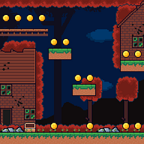 Meu projeto do curso: Criação de cenários pixel art para videogames. Un progetto di Animazione 2D, Animazione 3D, Videogiochi, Pixel art, Progettazione di videogiochi e Sviluppo di videogiochi di Rafael Fernandes Silva - 22.04.2022