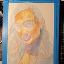 My project for course: Artistic Portrait with Watercolors. Fine Arts, Painting, Watercolor Painting, and Portrait Drawing project by Linda Read - 04.24.2022