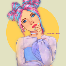 My project for course: Female Character Portraits in Procreate. Projekt z dziedziny Trad, c, jna ilustracja, Ilustracja c, frowa, R, sunek c i frow użytkownika Kristina Alfimova - 23.04.2022