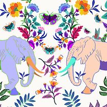 Mi Proyecto del curso: Diseño de estampados para superficies textiles con Photoshop. Un projet de Illustration traditionnelle, Création de costumes, Création de motifs, St, lisme et Illustration numérique de Nunu Herrero - 24.04.2022