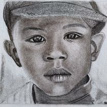 Child: Artistic Charcoal Portraiture: Creating Atmosphere. Ilustração tradicional, Artes plásticas, Desenho, Desenho de retrato, Desenho realista, e Desenho artístico projeto de Ana Maria Alvarez - 25.04.2022
