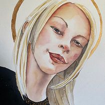 My project for course: Watercolor Portrait from a Photo. Traditional illustration, Watercolor Painting, and Portrait Drawing project by Nicola Nicolle - 04.26.2022