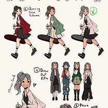 My project for course: Drawing Appealing Characters with Personality. Design de personagens, Esboçado, Desenho, Stor, telling, Stor, board, Desenho artístico, e Narrativa projeto de Aiya Takiyeva - 26.04.2022