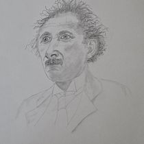 "ALBERT". Traditional illustration, Fine Arts, Sketching, Pencil Drawing, Drawing, Portrait Drawing, Realistic Drawing, Artistic Drawing, and Figure Drawing project by Brad Atchison - 04.26.2022