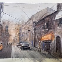 Mein Kursprojekt: Stadtlandschaften in Aquarell. Fine Arts, Watercolor Painting, and Architectural Illustration project by Andre - 04.29.2022