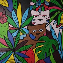 Mon projet du cours : Initiation à la peinture acrylique : créez une toile tropicale. Un projet de Peinture, Création de motifs, Peinture acr , et lique de alexandre_daudon - 29.04.2022