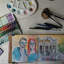 Mein Kursprojekt: Aquarellsketching: Drück deine Ideen aus . Traditional illustration, Sketching, Creativit, Drawing, Watercolor Painting, and Sketchbook project by Sabine Agel-Wagner - 04.30.2022