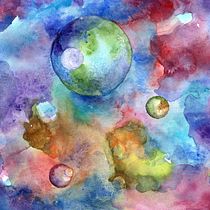 Mi Proyecto del curso Técnicas modernas de acuarela: "Goldilocks planets". Un progetto di Illustrazione tradizionale, Belle arti, Pittura e Pittura ad acquerello di pnowajew - 30.04.2022