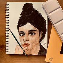 Mi Proyecto del curso: Cuaderno de retratos en acuarela. Painting, Watercolor Painting, Portrait Drawing, and Sketchbook project by Elsie Art - 05.01.2022