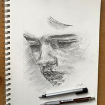 Mi Proyecto del curso: Sketchbook de retrato: explora el rostro humano. Sketching, Drawing, Portrait Drawing, Artistic Drawing, and Sketchbook project by Elsie Art - 03.29.2021