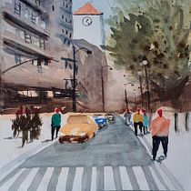 My project for course: Urban Landscapes in Watercolor. Fine Arts, Watercolor Painting, and Architectural Illustration project by cristina_mucea - 05.01.2022