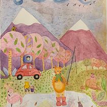 Meu projeto do curso: Técnicas de ilustração com aquarela e guache. Traditional illustration, Fine Arts, Painting, Watercolor Painting, Children's Illustration, and Gouache Painting project by Cristiani Dutra Maciel - 05.02.2022