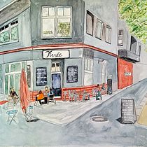 Mein Kursprojekt: Moderne Techniken für Stadtlandschaften in Aquarell. Painting, and Watercolor Painting project by Marleen Utech - 05.02.2022