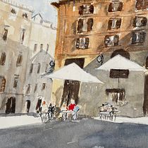 Mon projet du cours : Techniques modernes pour des ​paysages urbains à l'aquarelle. Painting, and Watercolor Painting project by amgrandjean - 05.03.2022