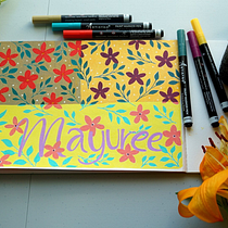 My project for course: Botanical Patterns in a Sketchbook: Conquer the Blank Page. Ilustração tradicional, Pattern Design, Ilustração botânica, e Sketchbook projeto de Mayuree Reunsati - 03.05.2022