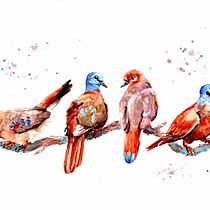 My project for course: Artistic Watercolor Techniques for Illustrating Birds. Projekt z dziedziny Trad, c, jna ilustracja, Malowanie akwarelą, Ilustracja naturalist, czna, R, sunek realist i czn użytkownika Natalija Stojanović - 03.05.2022
