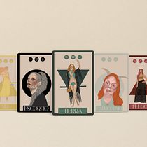Baraja oráculo Constelaciones. Design, Ilustração tradicional, Design gráfico, Ilustração digital, e Narrativa projeto de Judit Lozano Peiró - 03.05.2022