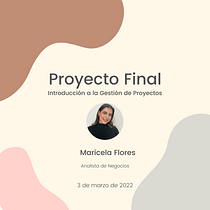 Mi Proyecto del curso: Introducción a la gestión de proyectos. Un proyecto de Marketing, Consultoría creativa y Gestión del diseño de Maricela Flores - 28.04.2022