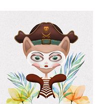 Minha gata pirata! . Un progetto di Illustrazione tradizionale, Disegno, Illustrazione digitale e Disegno digitale di Cris Vilu - 29.04.2022