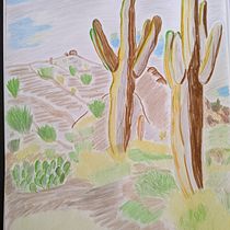 My project for course: Sketchbook Landscapes: A Colorful Approach. Un progetto di Bozzetti, Creatività, Disegno a matita, Disegno e Sketchbook di jackal699 - 03.05.2022