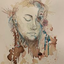 My project for course: Experimental Portraiture with Ink, Tea and Alcohol. Artes plásticas, Pintura, Desenho e Ilustração com tinta projeto de Alex Kondylas - 28.04.2022