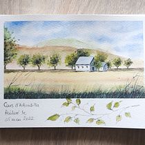 Mon projet du cours : Carnet de voyage à l’aquarelle. Traditional illustration, Watercolor Painting, Architectural Illustration, and Sketchbook project by prat_nicole0189 - 05.06.2022