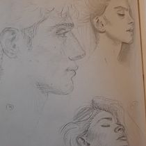 Mon projet du cours : Carnet de portraits : explorez le visage humain. Sketching, Drawing, Portrait Drawing, Artistic Drawing, and Sketchbook project by quitterie_duhaze - 05.06.2022