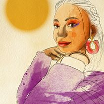 My project for course: Illustration Techniques with Digital Watercolor. Projekt z dziedziny Trad, c, jna ilustracja, Ilustracja c, frowa, Malowanie akwarelą, Portret, R, sunek c i frow użytkownika Sokol Hutra - 07.05.2022
