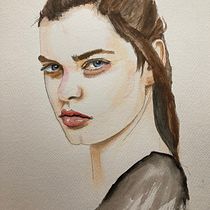 My project for course: Watercolor Portrait from a Photo. Traditional illustration, Watercolor Painting, Portrait Drawing, and Painting project by gjkase - 05.07.2022