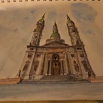 My project for course: Architectural Sketching with Watercolor and Ink. Sketching, Drawing, Watercolor Painting, Architectural Illustration, Sketchbook & Ink Illustration project by meszaros_viktoria - 05.08.2022