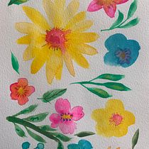 My project for course: Vibrant Floral Patterns with Watercolors. Traditional illustration, Pattern Design, Watercolor Painting, and Botanical Illustration project by dearemmarutherford - 05.03.2022