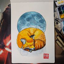 Mein Kursprojekt: Ausdrucksstarke Tierporträts in Aquarell. Projekt z dziedziny Trad, c, jna ilustracja, Malowanie akwarelą, R, sunek realist, czn, Ilustracja naturalist i czna użytkownika Jens Landefeld - 10.05.2022