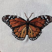 Monarch Butterfly. Embroider, and Textile Design project by Maria Proudley - 04.27.2022