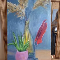 My project for course: Oil Painting Techniques: Still life with pampas grassLife on Paper . Fine Arts, Painting, and Oil Painting project by elsiart8 - 05.11.2022