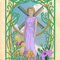 My project for course: Illustrated Portraits in Art Nouveau Style. Ilustração tradicional, Artes plásticas, Ilustração digital, Desenho de retrato, Desenho artístico, Desenho digital, Pintura digital, e Design projeto de Trex winter - 25.04.2022