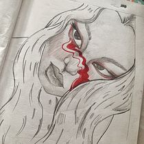 Mon projet du cours : Carnet de portraits : explorez le visage humain. Sketching, Drawing, Portrait Drawing, Artistic Drawing, and Sketchbook project by renamyayandji - 05.13.2022