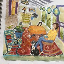 My project for course: Exploratory Sketchbook: Find Your Drawing Style. Un proyecto de Ilustración tradicional, Bocetado, Creatividad, Dibujo, Pintura a la acuarela, Sketchbook y Pintura gouache de Hannah Matarazzi - 13.05.2022
