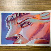 My project for course: Stylized Portrait Painting with Gouache. Traditional illustration, Painting, and Gouache Painting project by Dietrich Adonis (Ordoñez) - 04.30.2022