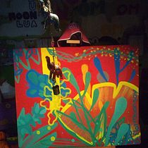Ma Toile Tropicale en cours, apprentissage avec Leona Rose. Merci.. Un projet de Peinture, Création de motifs, Peinture acr , et lique de FLOR MONTOUTO - 02.06.2022