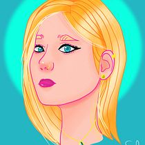 Mi proyecto del curso: Retrato de personajes femeninos con Procreate by: sebasff00000. Projekt z dziedziny Trad, c, jna ilustracja, Ilustracja c, frowa, R, sunek c i frow użytkownika Sebastian Rojas Ardila - 14.04.2022