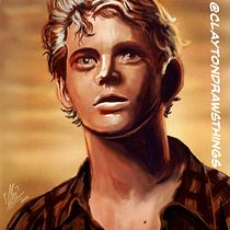 My project for course: Pop Culture Character Painting in Photoshop (Ponyboy). Traditional illustration, Fine Arts, Drawing, Digital Illustration, and Portrait Drawing project by Clayton C. Cox - 05.06.2022