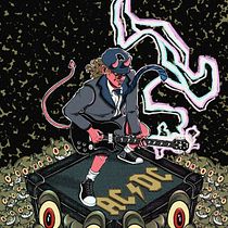 Angus Young de AC/DC ilustrado a todo volumen . Traditional illustration, Digital Illustration, and Digital Drawing project by westking - 02.20.2022