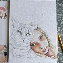 My project for course: Watercolor Portrait from a Photo. Traditional illustration, Watercolor Painting, and Portrait Drawing project by kackelabacken35 - 05.15.2022