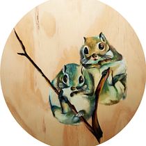 2 Pequeños Amigos. Traditional illustration, Fine Arts, and Watercolor Painting project by Adriana Cruz - 05.15.2022